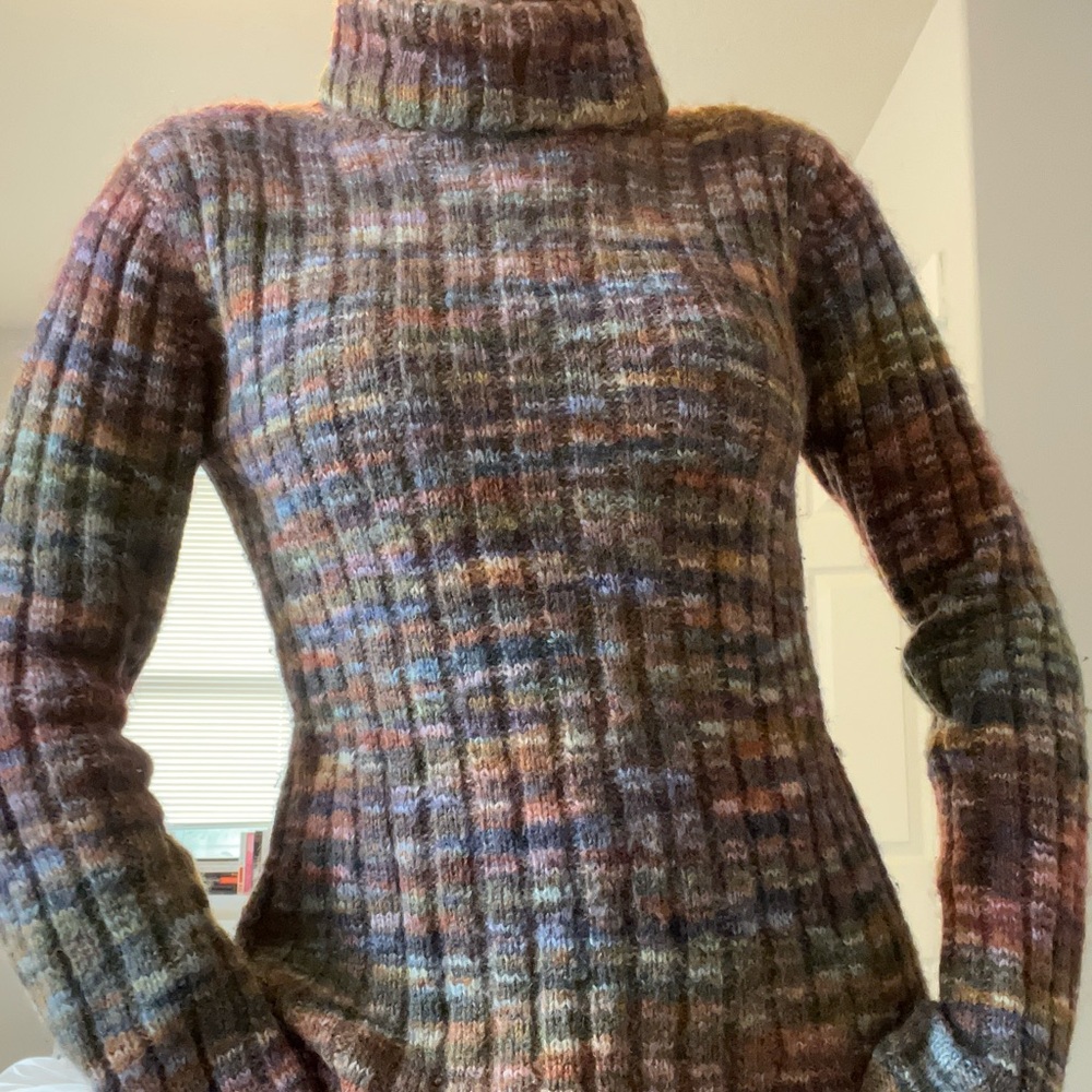 Multicolored turtleneck sweater
